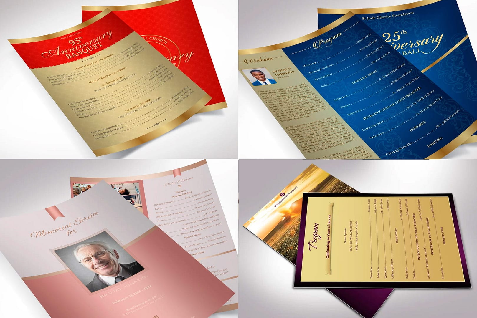 One-Sheet Programs for Church and Funerals