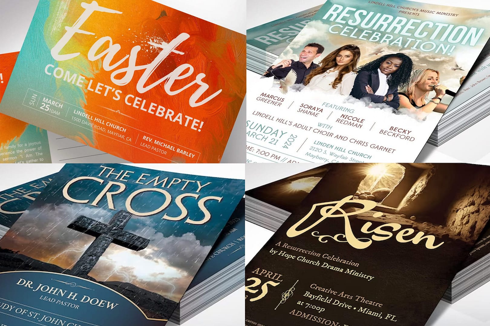 26 Marvelous Easter Marketing Canva Church Flyers