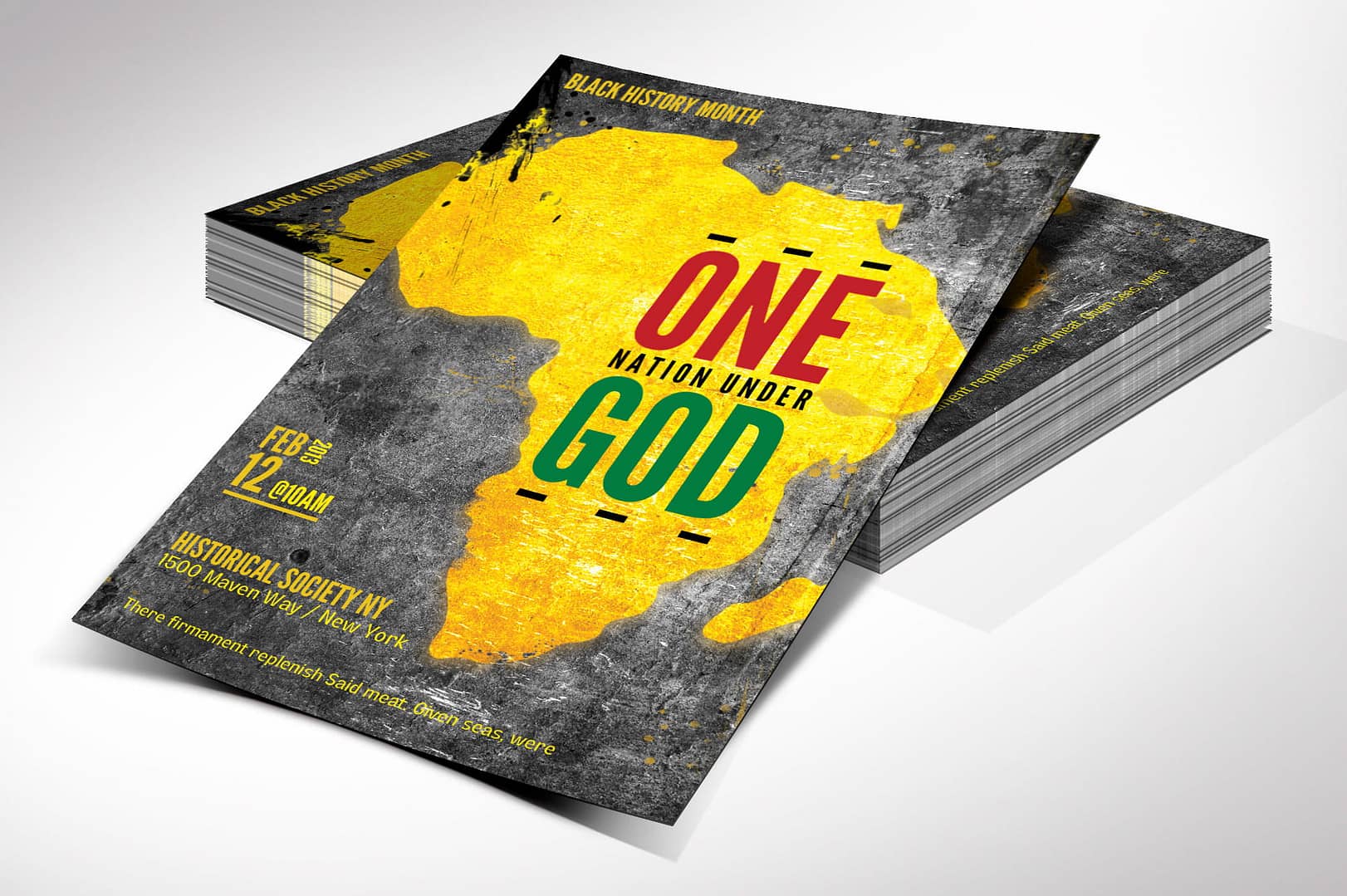 One Nation Black History Month Flyer Template for Canva