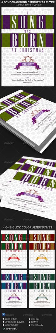 A Song Was Born Christmas Cantata Flyer Template post thumbnail image