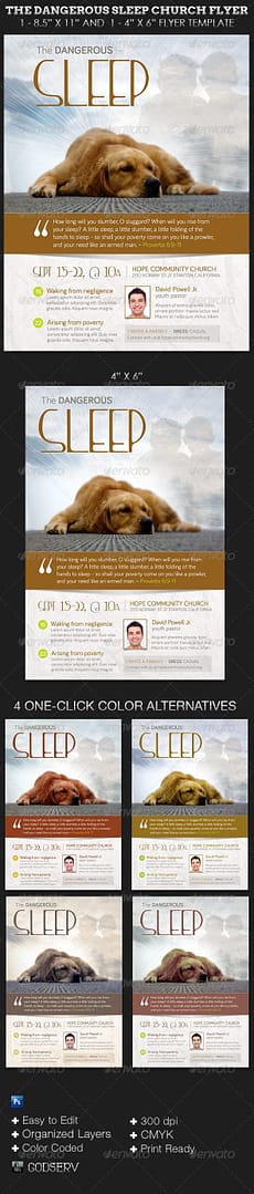 The Dangerous Sleep Church Flyer Template post thumbnail image