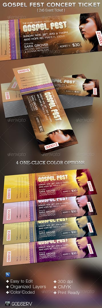 Gospel Fest Concert Ticket Template post thumbnail image
