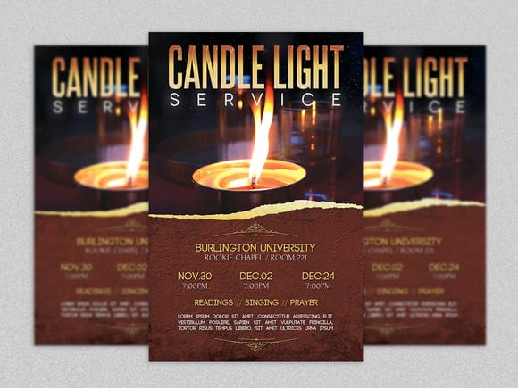 Candle Light Service Flyer Template
