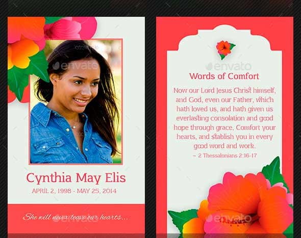 Hibiscus Funeral Stationery Template Set