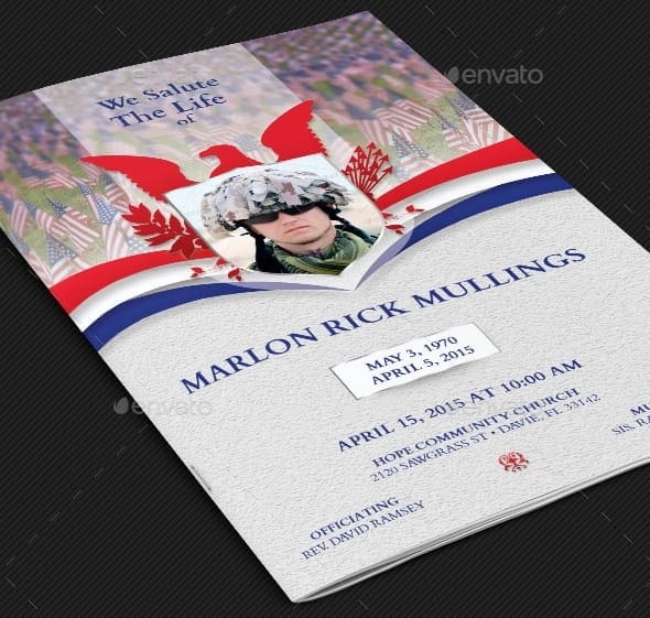 American Military Funeral Program Template