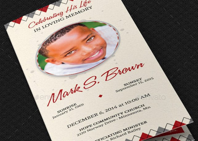 Argyle Tri-Fold Funeral Program Template