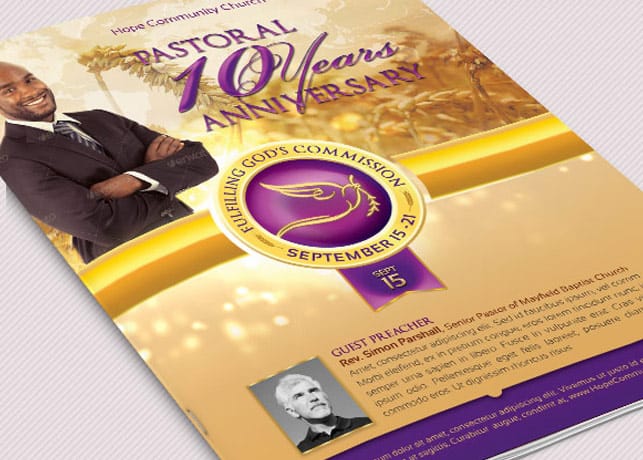 Clergy Anniversary Service Program Large Template