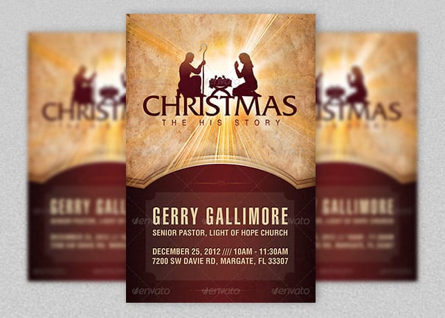Christmas His Story Flyer and CD Label Template