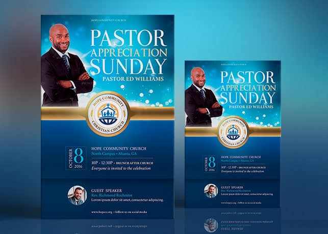 Community Pastor Appreciation Flyer Poster Template
