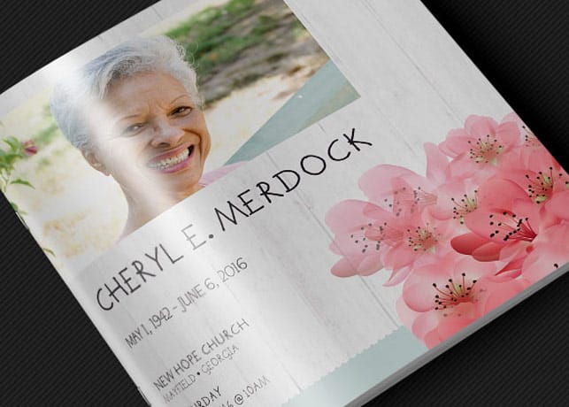 Square Funeral Program Template,