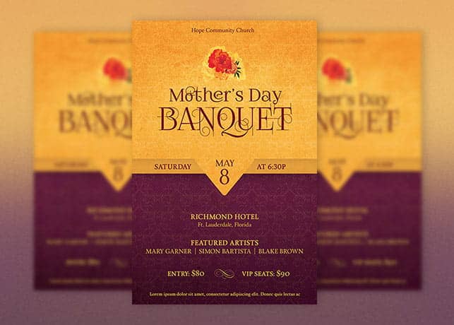 Mothers Day Gala Flyer Poster Template