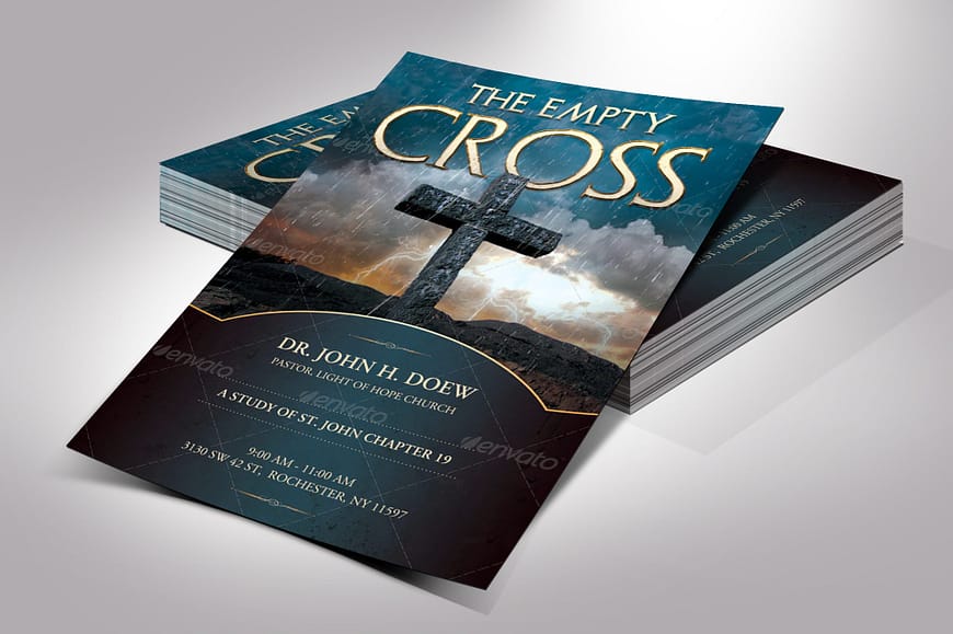 Empty Cross Easter Flyer Slide CD Template