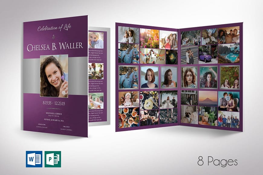 Lavender Tabloid Funeral Program
