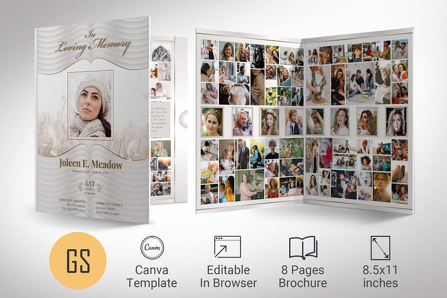 Tabloid Funeral Program Template